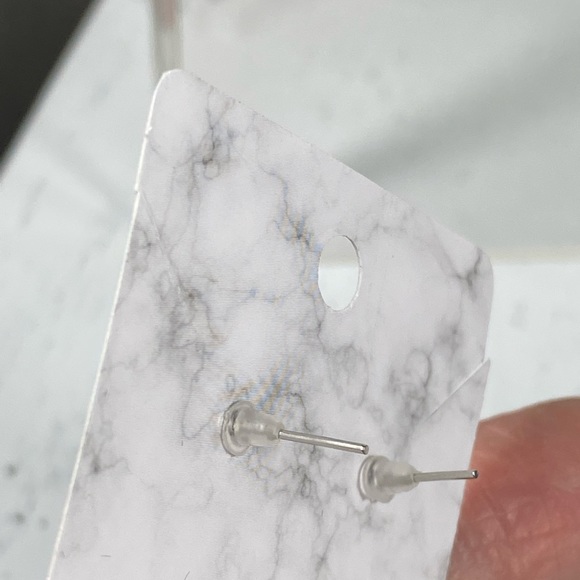 GLITZ SPHERE POST EARRINGS *BRAND-NEW* minimalist bling black ebony - Picture 5 of 6